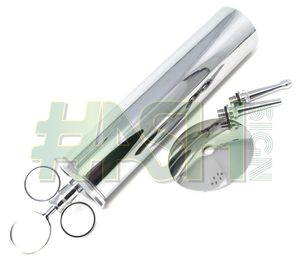 Jeringa manual duradera de tres anillos con diseño de signo de hash para irrigación externa, certificada CE, para uso clínico, acabado de latón cromado (3 tamaños) - Product Image 3