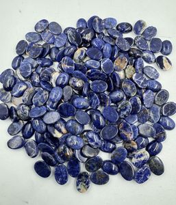 หินโซดาไลต์ขัด10x14mm-15x20mm รูปไข่สีฟ้าเรียบอัญมณีหลวมสำหรับทำเครื่องประดับอัญมณีขายส่ง - Product Image 1