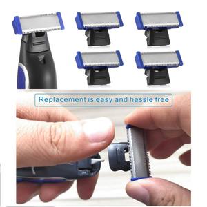 Têtes de rasoir rotatives de remplacement pour rasoirs électriques rechargeables, 4 pièces avec 2 brosses de nettoyage, pour le visage, lavables - Product Image 5