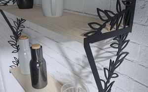 Luxurious floating wooden <b>shelf</b> wall mounted storage <b>shelves</b> for home hotels living room kitchen bathroom home decor accessories - Product Image 2