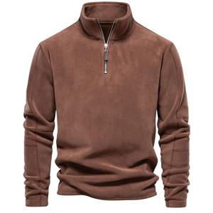 Chaqueta de lana gruesa y cálida de alta calidad para hombre, jersey con cuello y cremallera, sudadera para hombre, chaqueta de carcasa blanda para hombre - Product Image 3