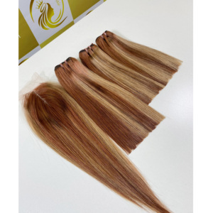 PIANO ORANGE HD LACE FERMETURE TRANSPARENTE 100% DENSITÉ FERMETURE SUPER QUALITÉ COULEUR PERSONNALISÉE CHEVEUX VIETNAMIENS - Product Image 2