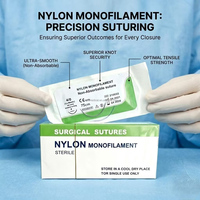 Suture en acide polyglycolique de qualité médicale, aiguille 1/2 cercle, monofilament, pour la chirurgie des tissus mous chez les chiens et les animaux de grande taille, certifiée CE 3-5