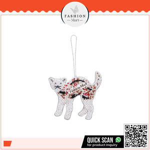 Colorido adorno colgante de gato con cuentas hecho a mano, decoración festiva para el hogar, arte de pared para una adición encantadora a su hogar u oficina - Product Image 5