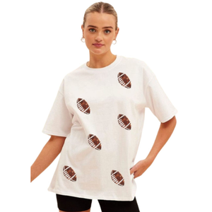 Camiseta de media manga Vestidos de día de juego para niñas y mujeres Lentejuelas con cuentas Super calidad y ropa de día de juego bordada a mano - Product Image 2