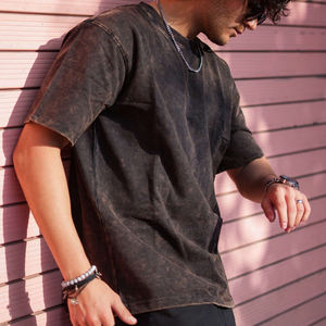 Camisetas de gran tamaño lavadas con ácido de calidad de exportación de Six Season, moda urbana global, camisetas Unisex de moda moderna en todo el mundo - Product Image 2