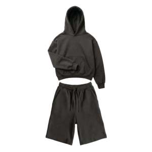 Sudadera Corta Deportiva de Ceniza Volcánica Z25 y Pantalones Cortos Holgados Z24, 530GSM, Forro Polar Orgánico, Estilo Casual - Product Image 1
