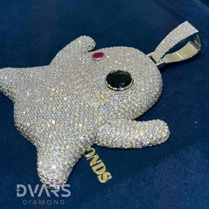 Colgante de lujo con moissanita VVS helada, certificado, con diseño de fantasma de Snapchat, de plata 925, dijes personalizados de Hip Hop, dije 3D de dibujos animados Kawaii - Product Image 3