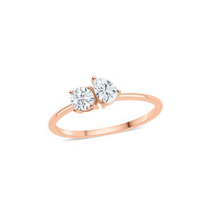 Lab Grown Diamond Toi Et Moi Anillo de oro Colección de anillos de diamantes elegantes - Product Image 3