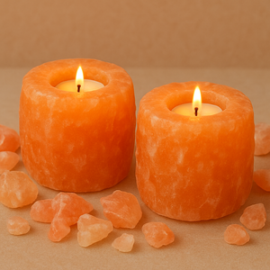 Super september Offer Bougeoir décoratif au sel de l'Himalaya Bougeoir à thé en sel de roche naturel rose Coeur rond - Product Image 1