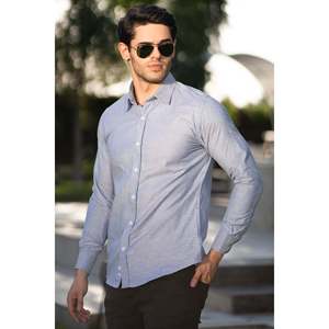 Chemise décontractée pour homme PILIS, 100% coton, tissu popeline respirant, col texturé, coupe classique, offre ODM - Product Image 4