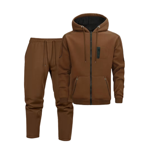 Ensemble survêtement homme personnalisé 2026, 500 g/m², zippé, respirant, 100 % coton molletonné, vente en gros à bas prix - Product Image 1