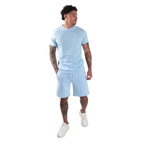 Conjuntos de camisas con logotipo personalizado, ropa de entrenamiento de 2 piezas de verano para hombre, chándal, camiseta para hombre y conjunto corto con cremallera, conjuntos de fitness para gimnasio - Product Image 3