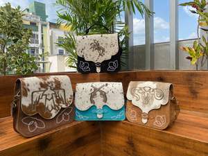 2024 Newest Laser Engraving Cowhide Crossbody Bag for Women's Western Trendy Fashion Suede Leather Luxury Designer <b>Handbags</b> - Product Image 4