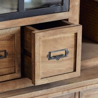 Armoire à roulettes pliable multifonctionnelle en bois de manguier massif indien, faite à la main, moderne, écologique, résistante à l'eau, installation facile