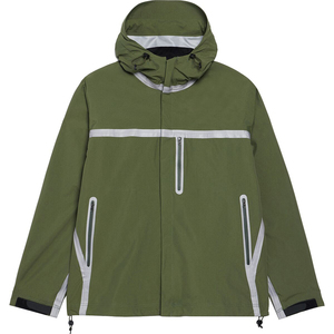 Wholesale High Quality <b>Men</b> Olive Green <b>Reflective</b> Windbreaker <b>Jacket</b> Waterproof Outdoor Hiking Hooded Techwear Sportswear Coat - Product Image 1
