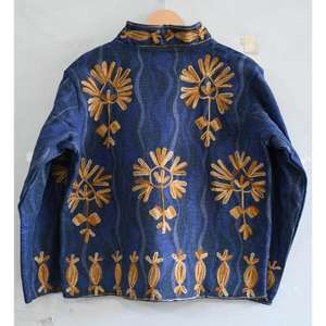 Chaqueta India hecha a mano con bordado, chaqueta bohemia de lona de pato, manga larga, tamaños personalizados y telas disponibles - Product Image 5