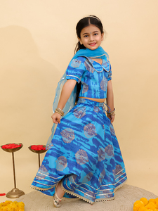 Diseñador Impreso Pure Cotton party Wear y Festival lehengas Choli con dupatta, Garba Choli Para niñas - Product Image 2