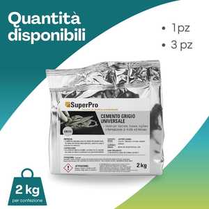 SuperPro Grey cementeria 6kg per intonaco calcestruzzo ceramica e marmo sigillature riparazioni fissaggi otturazioni - Product Image 2