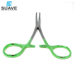 Pince hémostatique à verrouillage demi-dentelé à poignée verte 5.5 Pince hémostatique droite incurvée Kelly par SUAVE INSTRUMENTS SURGICAUX - Product Image 4
