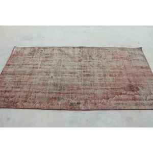 Alfombra Antigua, Alfombra Turca de 3.5x6.9 pies, Alfombra de Lana Roja - Product Image 2