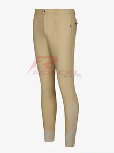 Vente en gros de culottes d'équitation pour hommes en coton mélangé stretch de qualité supérieure panneau de genou renforcé durable respirant séchage rapide équestre - Product Image 3