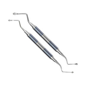Juego Lucas de 2-PCS Curetas de hueso dental manuales Instrumentos quirúrgicos dentados por Vaslcare - Product Image 1