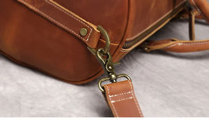 Multifuncional cuero genuino ecológico reutilizable gran capacidad cierre de cremallera Unisex mano llevar bolsa de viaje - Product Image 6