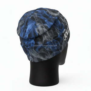 Gorro de Punto Premium para Hombre, Tejido Suave de Poliéster y Elastano, 180GSM, Estampado Ahumado, Ajuste Elástico con Logotipo de Goma en Relieve, Gorro de Jacquard - Product Image 4