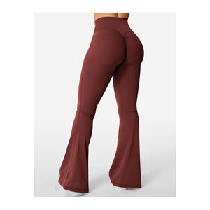 Collants de sport de fitness évasés taille haute pour femmes pantalons de yoga d'été en polaire Leggings push-up inspirés de Streetwear pour l'entraînement de gymnastique - Product Image 3