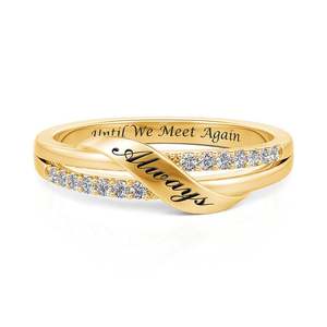 Bague de mariage personnalisée Jeulia pour femme, design nœud gravé en platine ou or 10 carats - Product Image 1