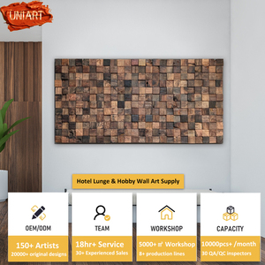 UNIART-Escultura de píxel 3D bohemio hecha a mano para colgar en la pared, pintura al óleo de madera, Mosaico, Decoración de interiores, proyecto de arte hotelero - Product Image 5