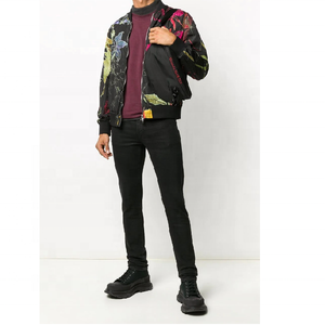 Veste en cuir pour homme de haute qualité, double face, couleur unie, hiver, nouvelle veste décontractée à manches longues avec fermeture éclair, devant en toile imperméable - Product Image 2