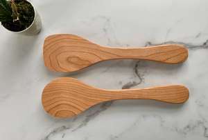 ผลไม้สลัดเสิร์ฟช้อนและส้อมเครื่องครัวชุดของหวานไม้กระถินช้อนส้อมเครื่องมือสลัด - Product Image 6