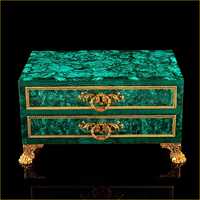 Console en pierre semi-précieuse malachite et bois, mobilier de salon moderne et luxueux pour la décoration intérieure et la chambre à coucher