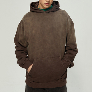 Sweat-shirt vintage 100% coton Pulls personnalisés Unisexe 400 à 500 GSM Hoodies pour hommes échantillon gratuit - Product Image 6