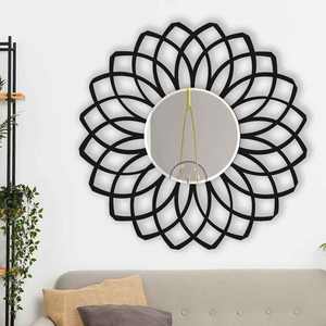 กระจกโลหะติดผนังคุณภาพสูงดีไซน์ทันสมัยพร้อมลายดอกไม้หรูหรากระจกมองข้างสำหรับงานแต่งงาน - Product Image 1