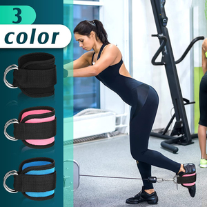 สายรัดข้อเท้าออกกําลังกายเบาะ Neoprene พร้อมแหวน D สําหรับเครื่องเคเบิลออกกําลังกายสิ่งที่แนบมากับข้อมือสําหรับการออกกําลังกายที่บ้านและยิม - Product Image 5