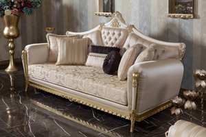 ชุดโซฟาไม้มะฮอกกานีแกะสลักด้วยมือ 8 ที่นั่ง สไตล์หรูหราแบบไคโร สำหรับโรงแรม อพาร์ทเมนต์ ห้างสรรพสินค้า วิลล่า ห้องนั่งเล่น - Product Image 4