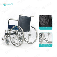 Fauteuil roulant manuel en acier inoxydable antirouille Repose-pieds en aluminium Chaise médicale pliable pour hôpital Soins à domicile