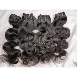 Cheveux indiens vierges Bodywave, lot de 3, 8 pouces, vague naturelle, cheveux indiens bruts, un donneur, clips, 10% de réduction - Product Image 4