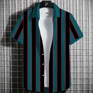 เสื้อโปโลแขนสั้นทางการสำหรับผู้ชายเสื้อลายทางแห้งเร็วเสื้อโปโลมีกระดุมดีไซน์แบบเป็นทางการแขนสั้น - Product Image 3