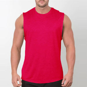 Camiseta sin mangas para hombre personalizada, ropa cómoda transpirable de talla grande para hombre, camiseta sin mangas hecha de algodón personalizada para hombre, venta al por mayor - Product Image 5