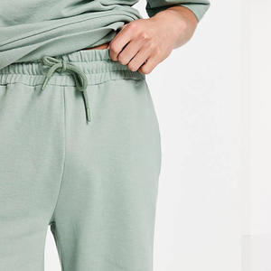 OEM <b>Men's</b> Cotton T-<b>Shirt</b> Shorts Set Custom Logo Two Piece Jogger Pants Breathable Knitted Casual Style for Summer - Product Image 5