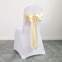 Élégant Satin Chaise Ceintures Arcs Couverture De Chaise Universelle Pour La Décoration De Mariage