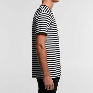 เสื้อยืดลายทางแฟชั่นของผู้ชายเสื้อยืดผ้าฝ้าย100% ไซส์ใหญ่พิเศษสำหรับใส่สบายๆทนทานและเหมาะสำหรับใส่ในชีวิตประจำวัน - Product Image 4