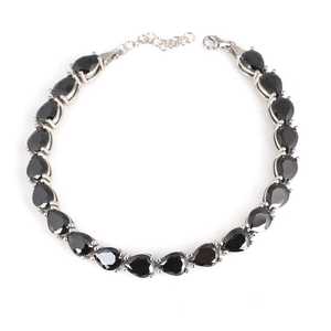 สร้อยข้อมือคริสตัลรูปหยดน้ำประดับหินออนิกซ์เงินแท้ 925 - Product Image 1