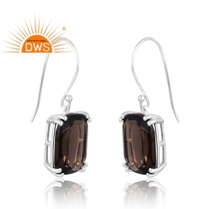 Pendientes Colgantes de Plata de Ley 925 con Piedra Natural Ahumada, Última Moda, Regalo para Fiesta de Compromiso, Certificado GIA, para Mujer - Product Image 3