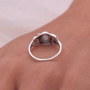 Bague en cristal de guérison aigue-marine élégante et délicate pour femme en argent sterling 925 fait à la main avec placage d'argent pour la fête - Product Image 3