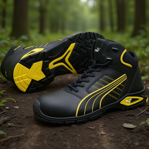 Botas de Seguridad de Cuero PUMA S3L FO SR 20345:2022, Color Negro/Amarillo, Talla 42 - Product Image 3